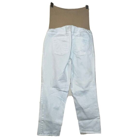 Oh Baby Maternity Jeans Size Medium 8 Secret‎ Fit Belly Cropped White - Picture 3 of 10